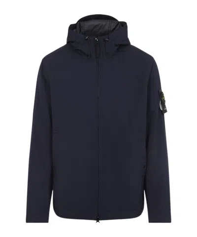 STONE ISLAND STONE ISLAND LOGO PATCH ZIP-UP HOODED JACKET
