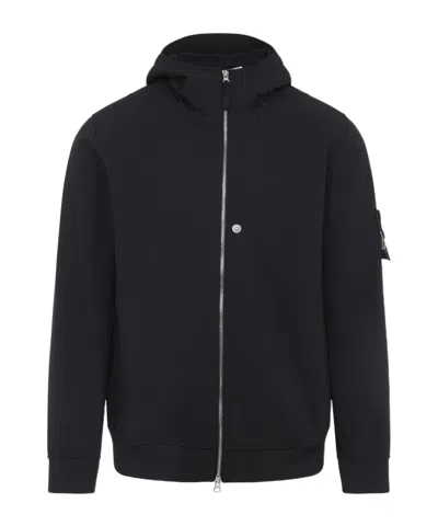 STONE ISLAND STONE ISLAND LOGO PATCH ZIP-UP HOODED JACKET