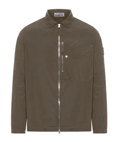 Stone Island Long Sleeve Jacket In Green