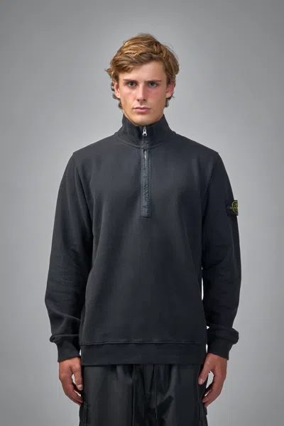 Stone Island Long Sleeve Polo Shirt In Black