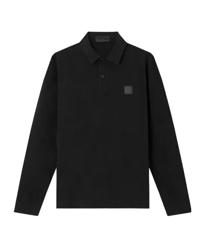 Stone Island Long-sleeve Polo Shirt In Black