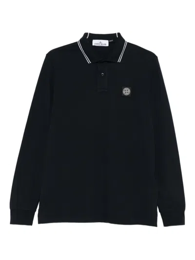Stone Island Long-sleeve Polo Shirt In Brown