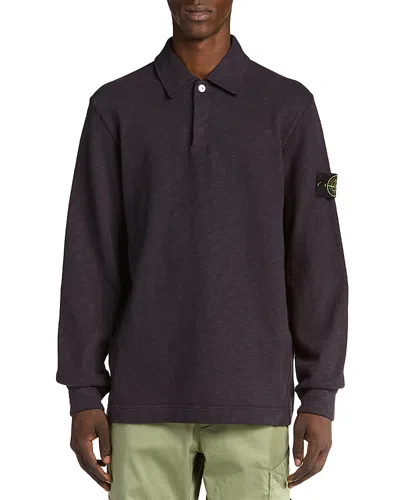 Stone Island Long Sleeve Polo Shirt In Brown