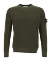 Stone Island 5100053 Ribbed-knit Crew-neck Sweater In Green