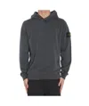 Stone Island Compass Patch Hooded Sweatshirt In Gray