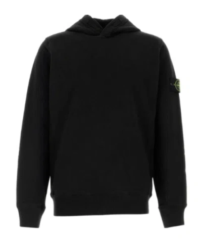 STONE ISLAND STONE ISLAND LOGO-PATCH LONG-SLEEVED HOODIE