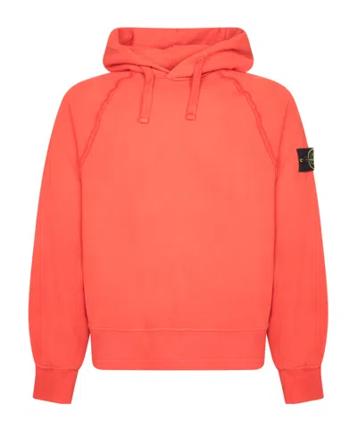 Stone Island 6100023 Raglan-sleeve Hoodie In Red