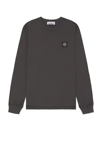 Stone Island Long Sleeve T-shirt Grey Cotton In Gray