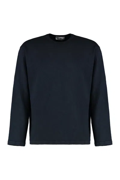 Stone Island Long Sleeve T-shirt In Cotton Jersey In Blue