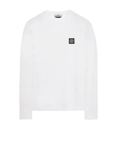 Stone Island T-shirt Manches Longues Blanc Coton