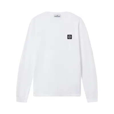 Pre-owned Stone Island Long-sleeve T-shirt 'white' | Men's Size M