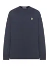 Stone Island Long Sleeve T-shirt With Compass Patch In Blue