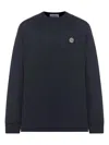 Stone Island Long Sleeve T-shirt With Compass Patch In Blue