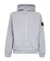 Stone Island Long Sleeve Zip-up Sweatshirt In Pearl Grey