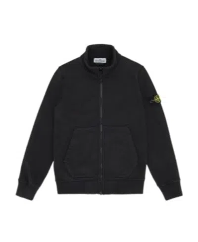 Stone Island Long-sleeved Cardigan Sweater In Black