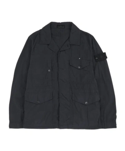 Stone Island Long-sleeved Casual Jacket In Black