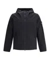 Stone Island Compass-patch Hooded Jacket In Black