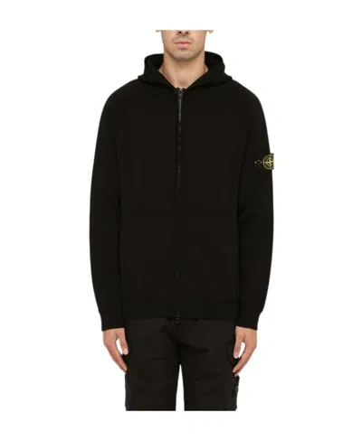 Stone Island Long-sleeved Casual Jacket In Black