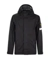 Stone Island Compass Patch Hooded Jacket In Blue
