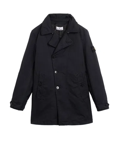 Stone Island Long-sleeved Casual Jacket In Blue