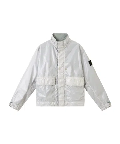 Stone Island Long-sleeved Casual Jacket In Gray