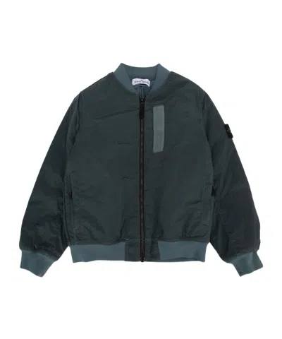 Stone Island Long-sleeved Casual Jacket In Green