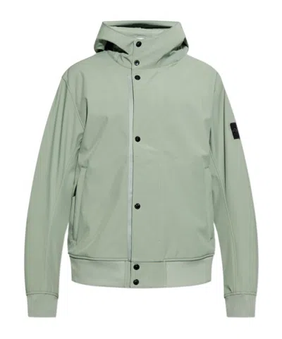 Stone Island Long-sleeved Casual Jacket In Green