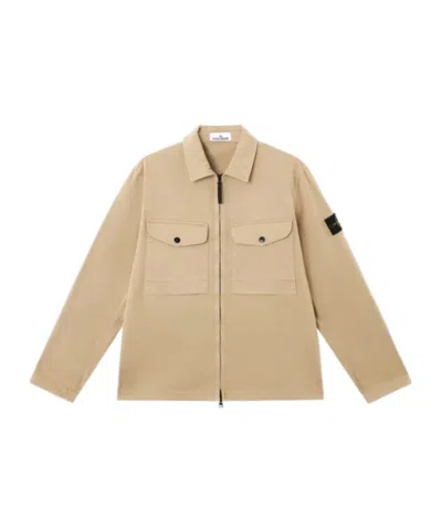 Stone Island Long-sleeved Casual Jacket In Nude