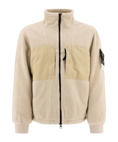 STONE ISLAND STONE ISLAND TEDDY-EFFECT ZIPPED JACKET