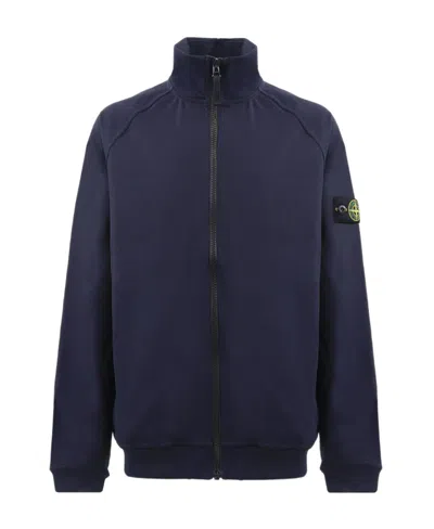 Stone Island Long-sleeved Coat In Blue
