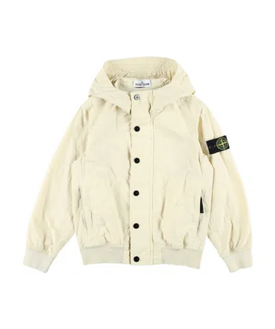 Stone Island Long-sleeved Coat In Nude