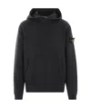Stone Island Long-sleeved Compass Patch Hoodie In Black