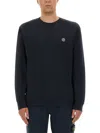 Stone Island Long-sleeved Cotton Jersey T-shirt In Blue