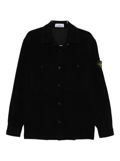 Stone Island Cotton Corduary Velvet Shirt Jacket Clothing In Black
