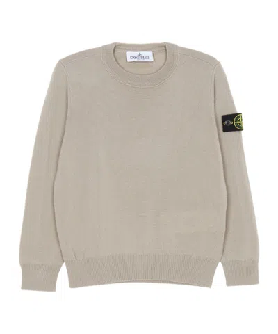 Stone Island Long-sleeved Crew Neck Sweater In Gray