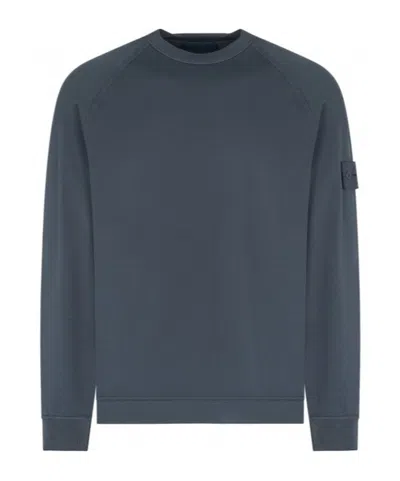 Stone Island Long-sleeved Crew Neck Sweatshirt In Gray