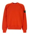 Stone Island Orange Brushed Organic Cotton Crewneck Sweatshirt In Red