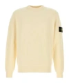 Stone Island Cotton Blend Sweater In Ivory