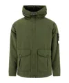 Stone Island Long-sleeved Down Jacket In Green