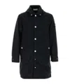 Stone Island Long-sleeved Hooded Cotton Jacket In Blue
