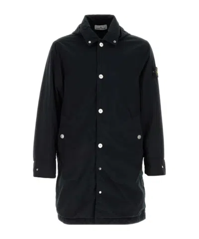 STONE ISLAND LONG-SLEEVED HOODED COTTON JACKET
