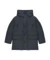 Stone Island Long-sleeved Hooded Down Jacket In Black