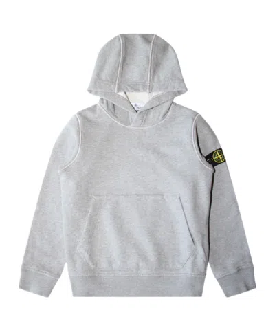 Stone Island Long-sleeved Hooded Hoodie In Gray