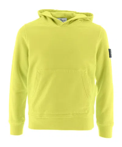 Stone Island Long-sleeved Hooded Hoodie In Yellow