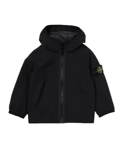 Stone Island Compass-badge Hooded Jacket In Black