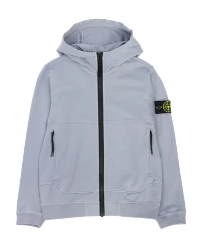 Stone Island Long-sleeved Hooded Jacket In Purple