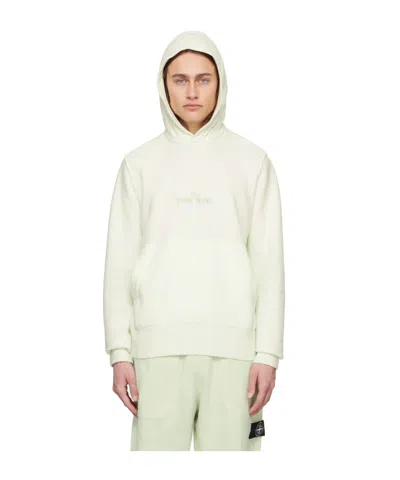 Stone Island Long-sleeved Hooded Sweater In Green