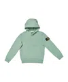 Stone Island Long-sleeved Hooded Sweatshirt In Green