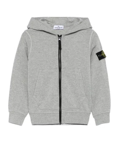 Stone Island Long-sleeved Hoodie In Gray