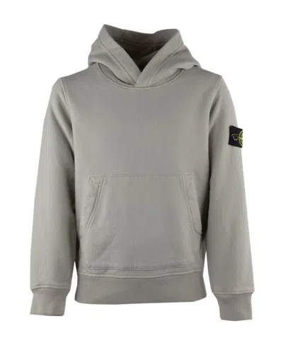 Stone Island Long-sleeved Hoodie In Gray